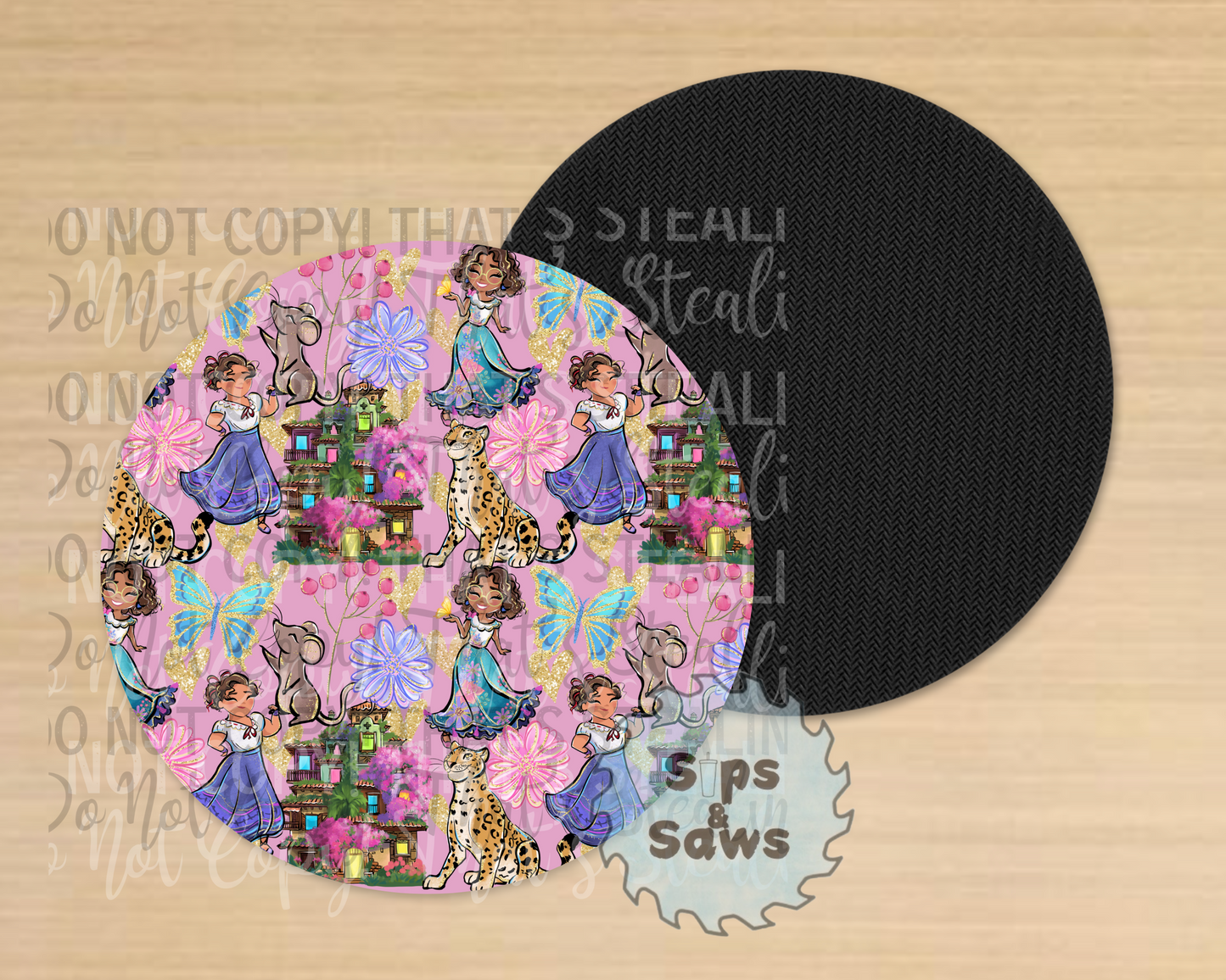 Encanto Pink Sublimation Coaster