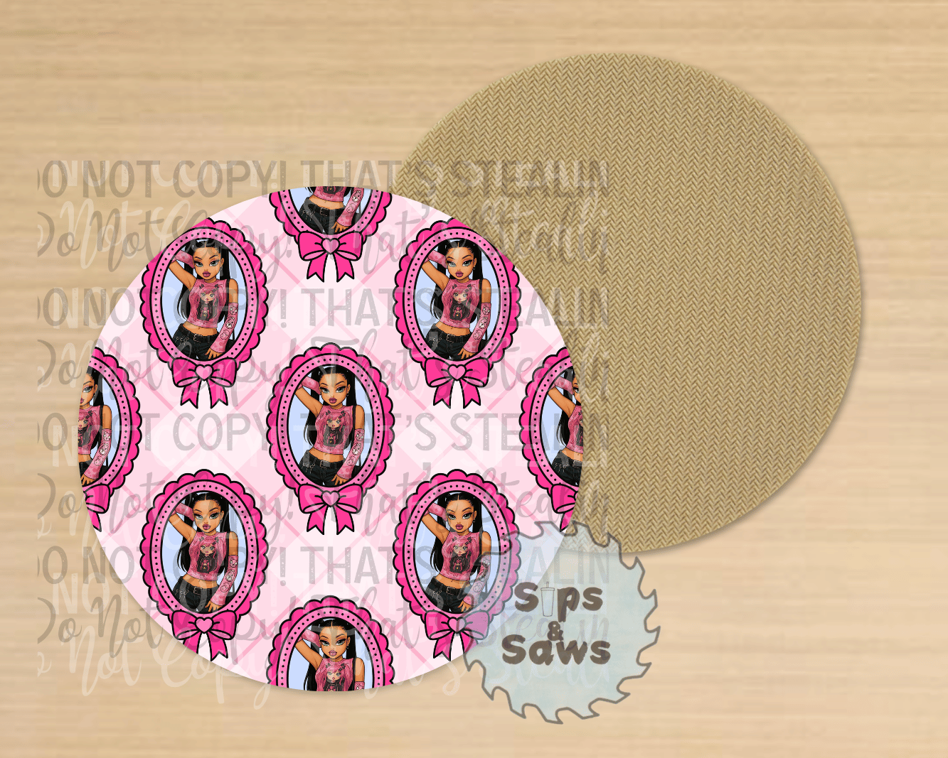 Bratz Pink Sublimation Coaster