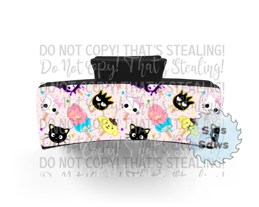 Cartoon Kitty Sublimation Hair Clip