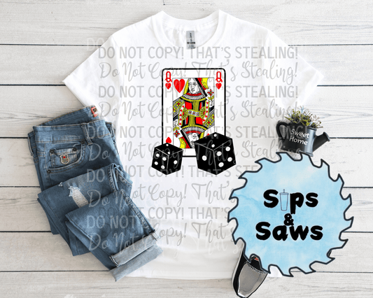 Queen Of Hearts Cards DTF