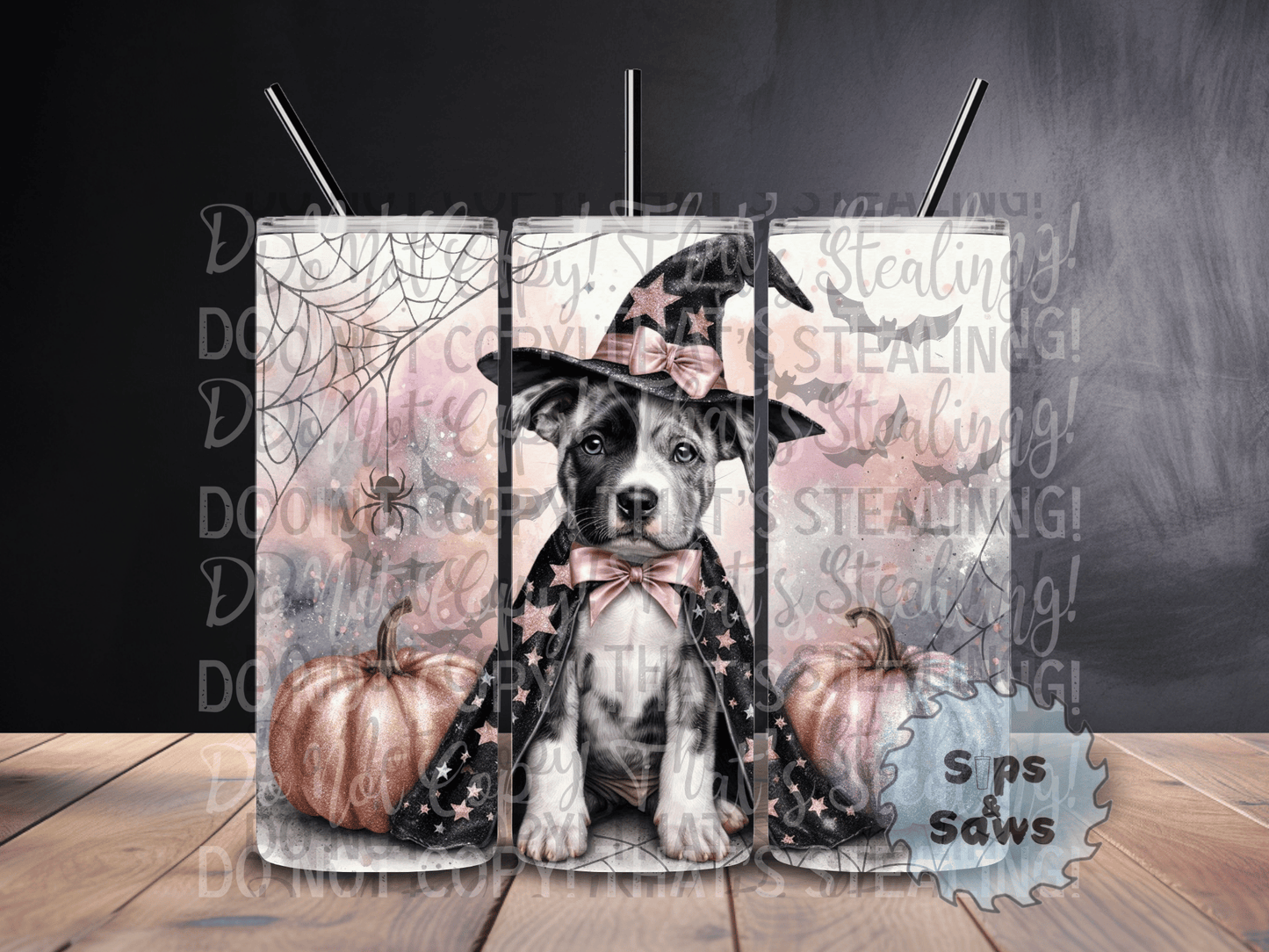 20oz Halloween Staffy Tumbler