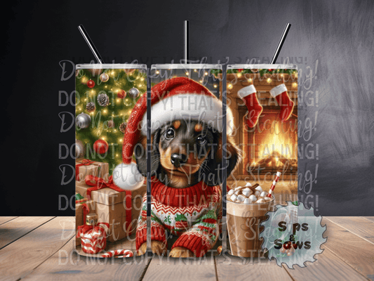 20oz Christmas Dachshund  Tumbler