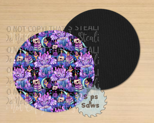 Purple Dragon Sublimation Coaster