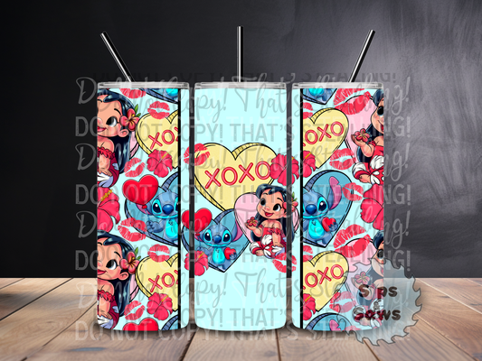 20oz Lilo & Blue Alien Sublimation Tumbler