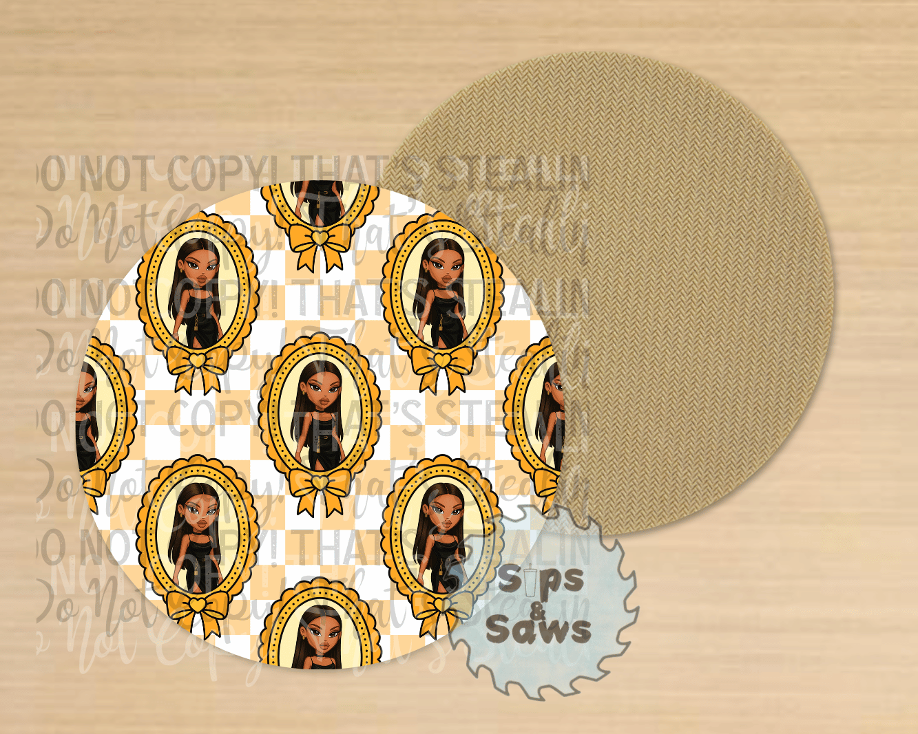 Bratz Yellow Sublimation Coaster