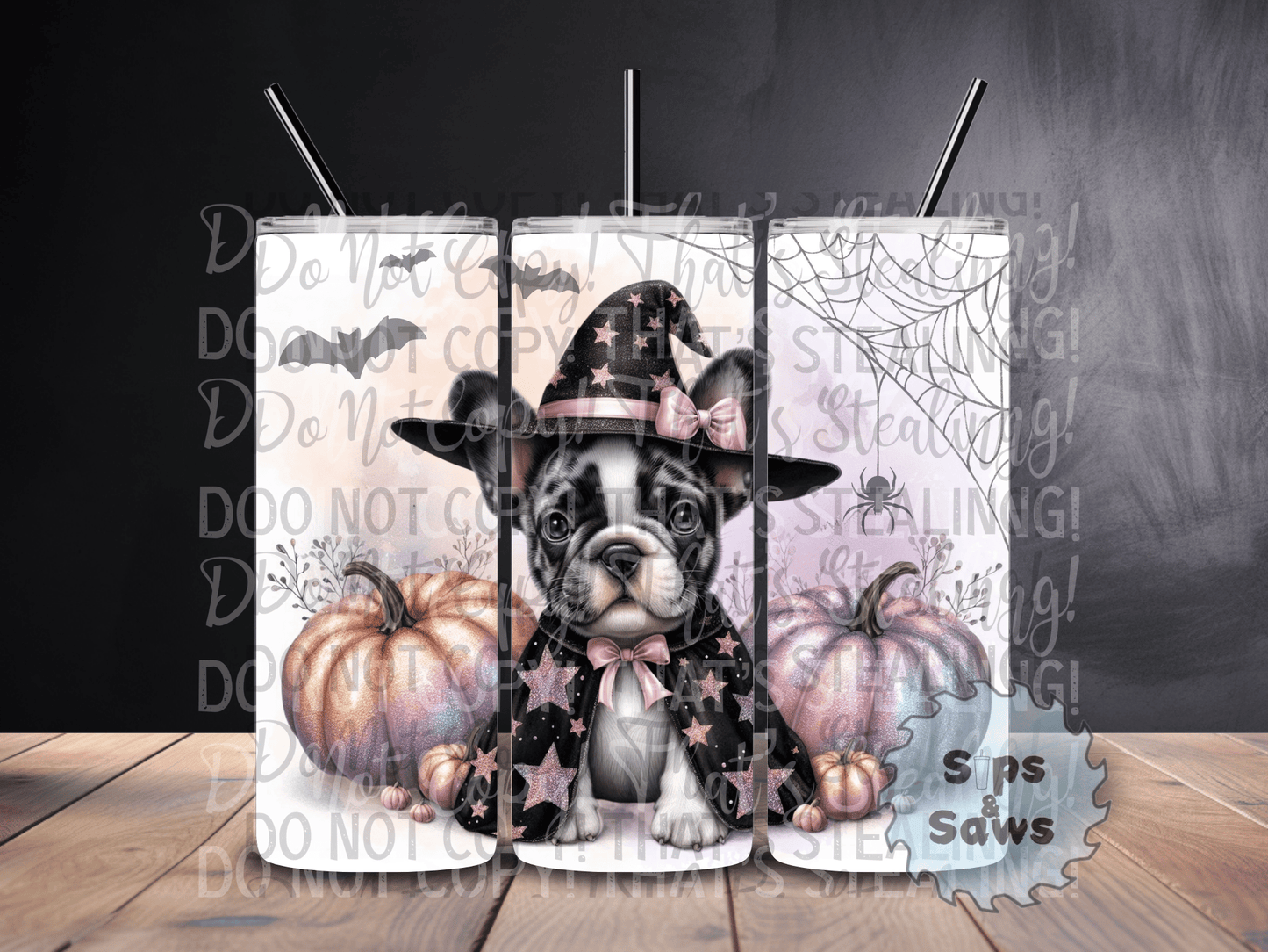 20oz Halloween Frenchie Tumbler