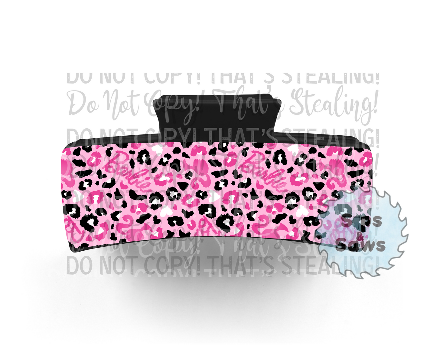 Cheetah Pink Doll Sublimation Hair Clip