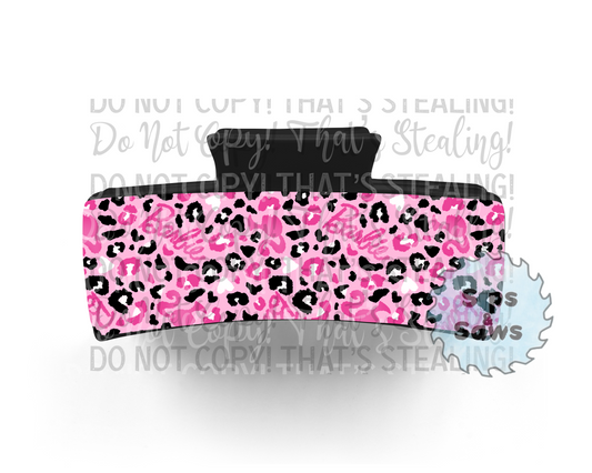 Cheetah Pink Doll Sublimation Hair Clip