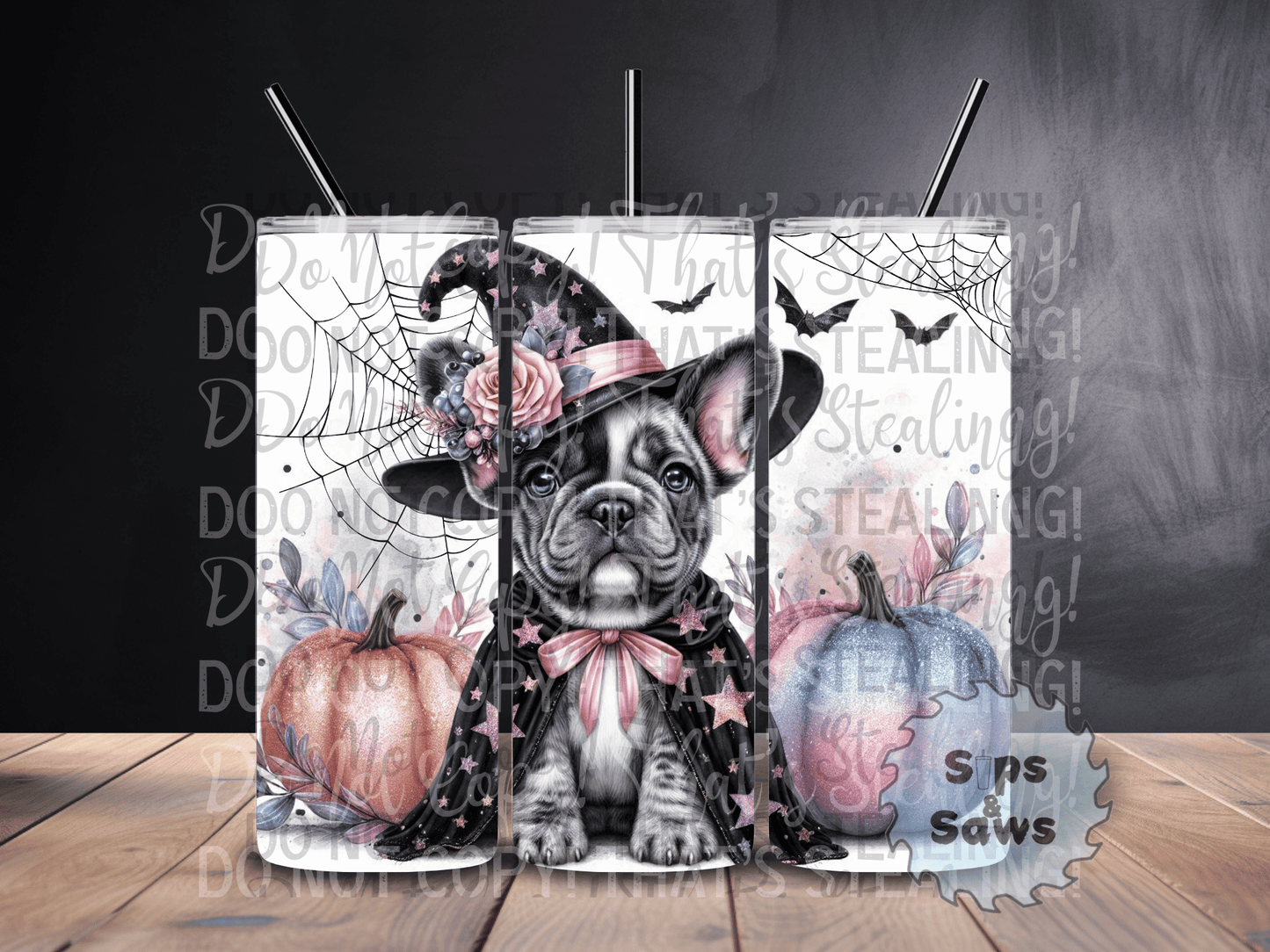 20oz Halloween Frenchie Tumbler