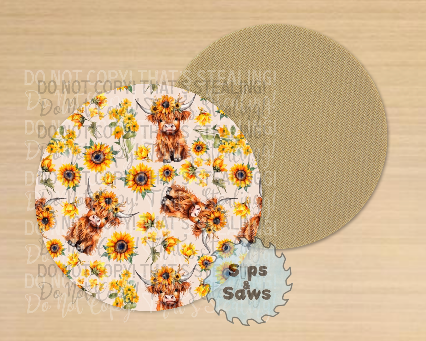 Highland Cow Sublimation Coaster