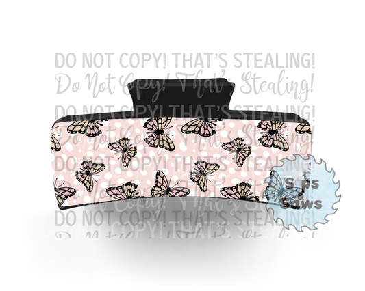 Neutral Butterflies Sublimation Hair Clip