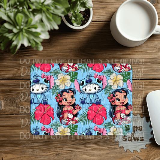 Lilo & Blue Alien Sublimation Mouse Pad