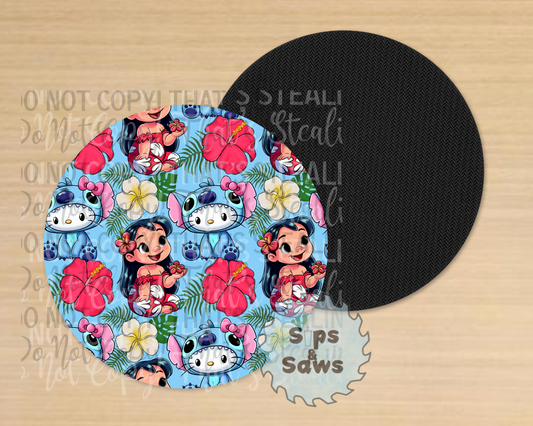 Lilo & Blue Alien Sublimation Coaster