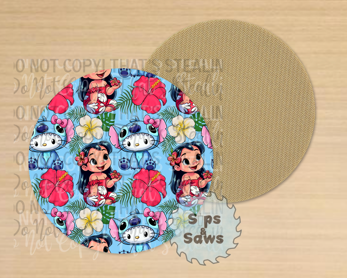 Lilo & Blue Alien Sublimation Coaster