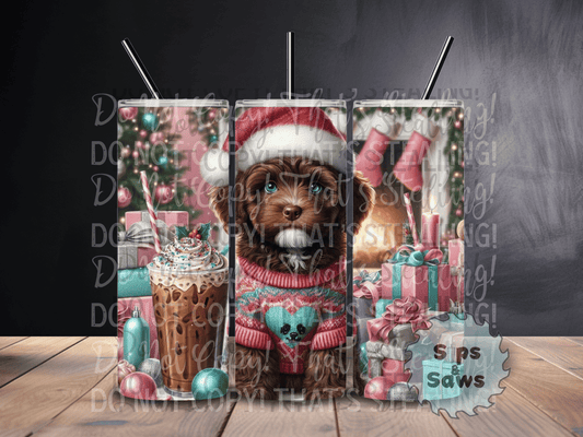 20oz Christmas Chocolate Cavoodle Tumbler