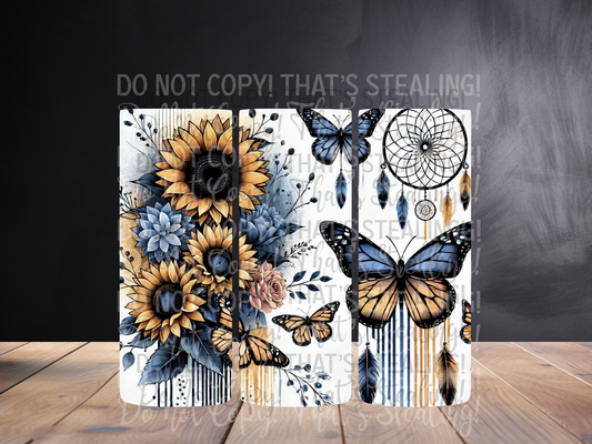 20oz Blue Butterfly Sublimation Tumbler