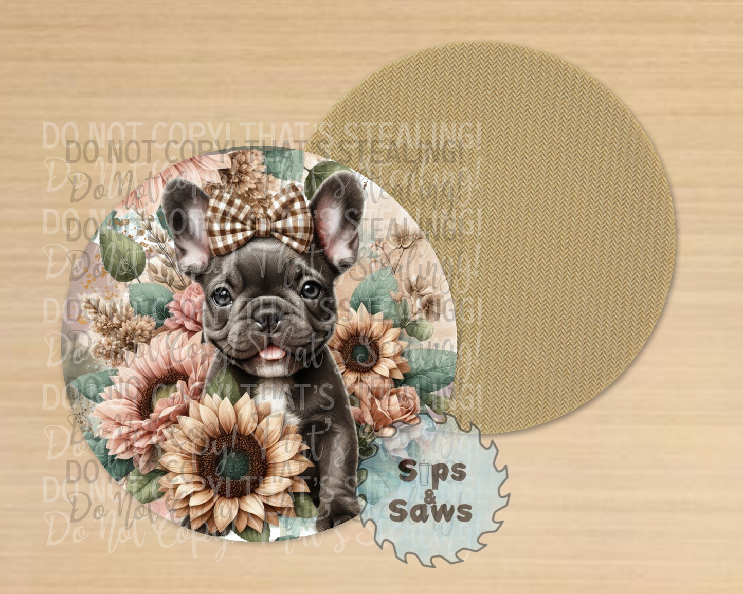 Boho Frenchie Sublimation Coaster