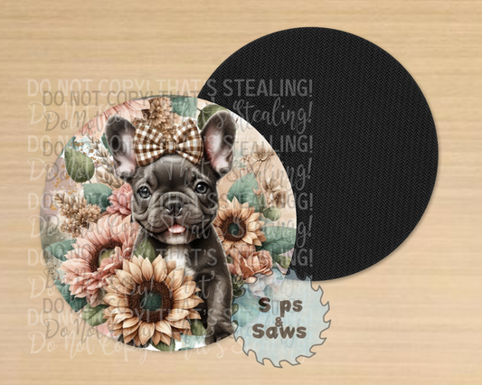 Boho Frenchie Sublimation Coaster