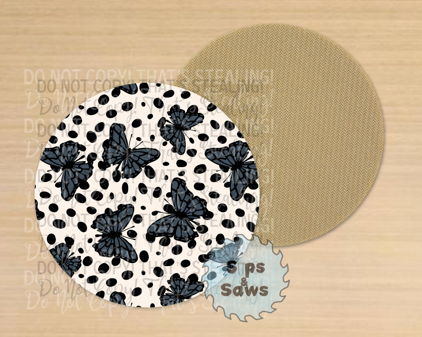 Dark Butterfly Sublimation Coaster