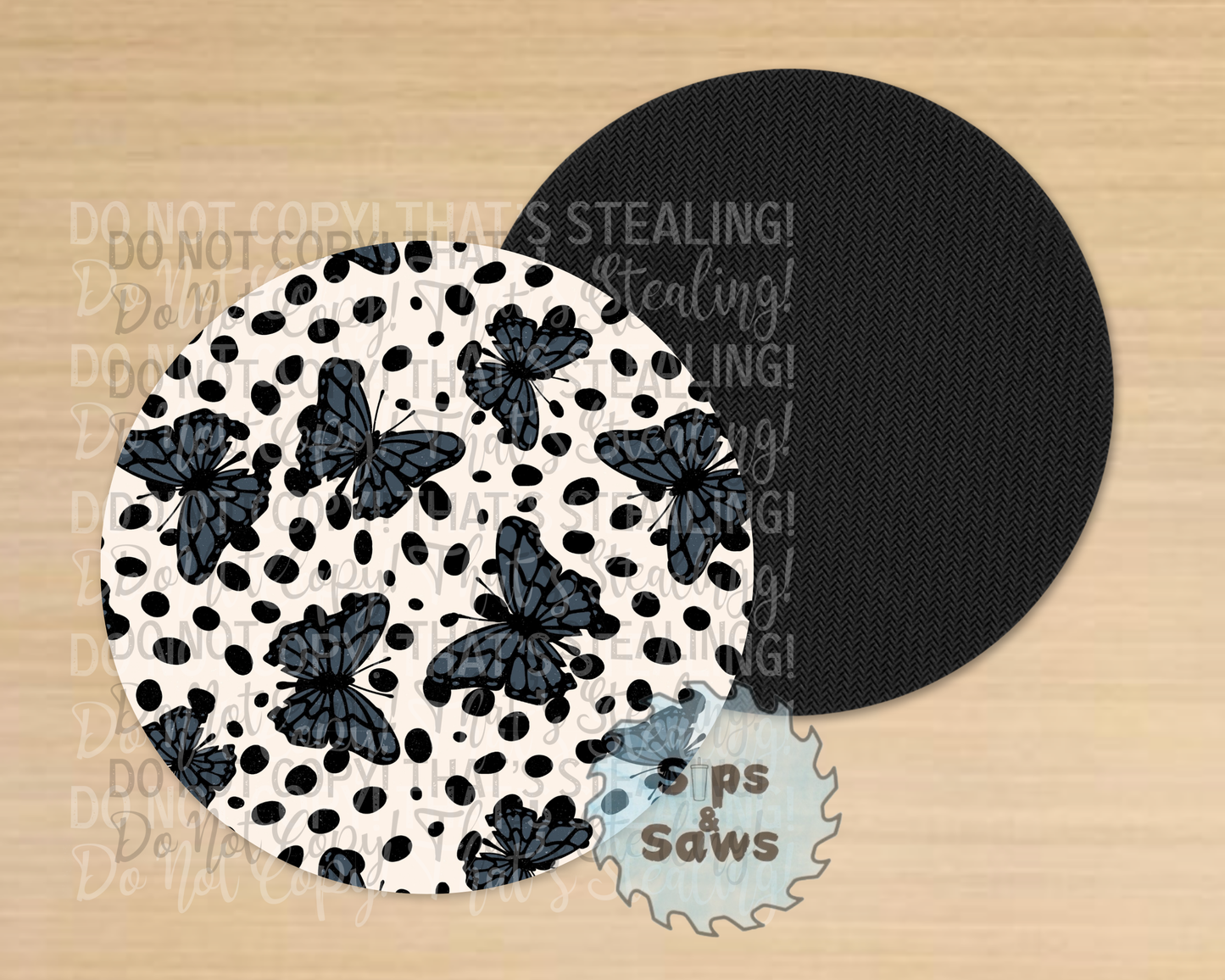 Dark Butterfly Sublimation Coaster
