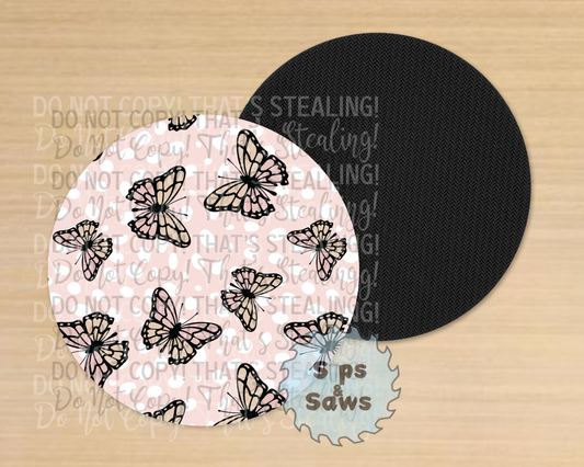 Neutral Butterfly Sublimation Coaster