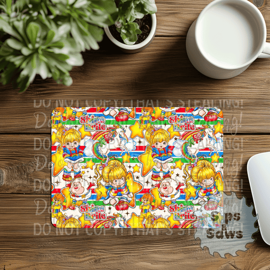 Rainbow Bright White Sublimation Mouse Pad