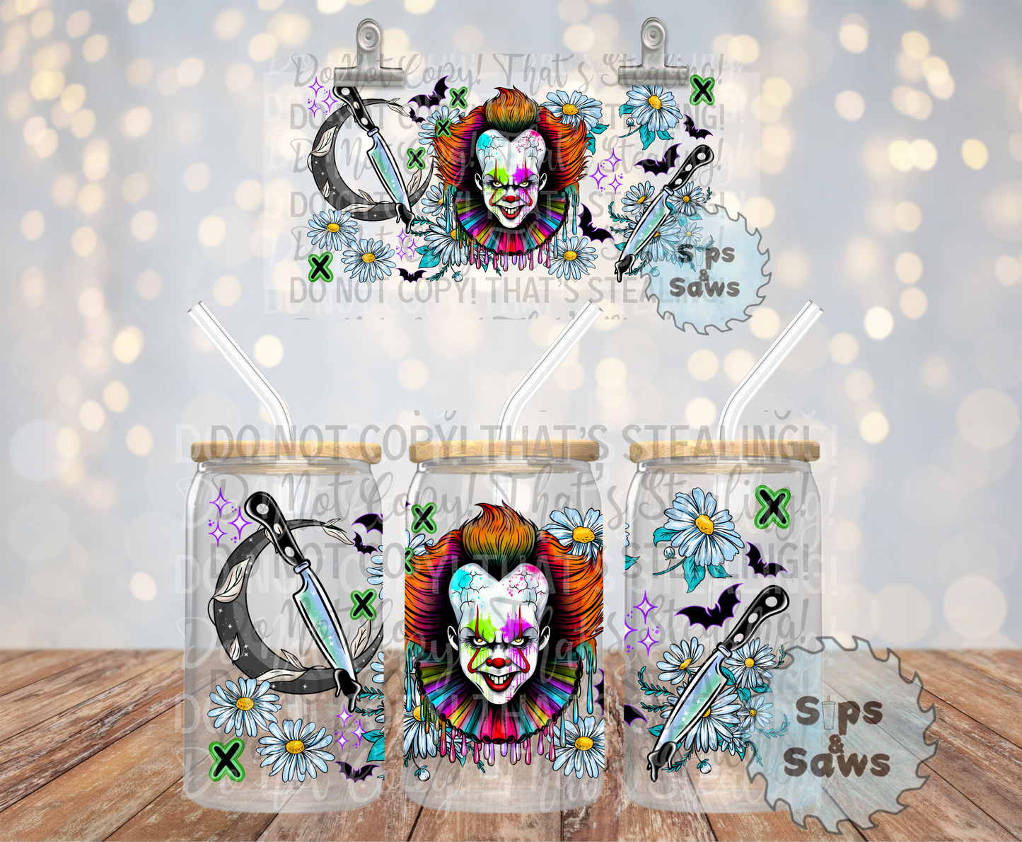 16oz Floral Clown Wrap