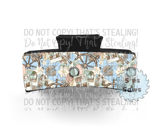 Take Me Away Blue Sublimation Hair Clip