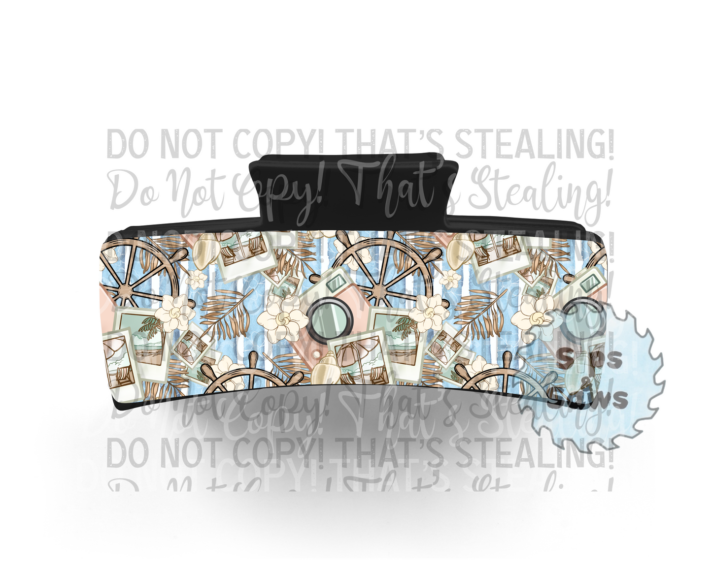 Take Me Away Blue Sublimation Hair Clip