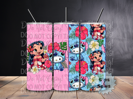 20oz Lilo & Blue Alien Sublimation Tumbler