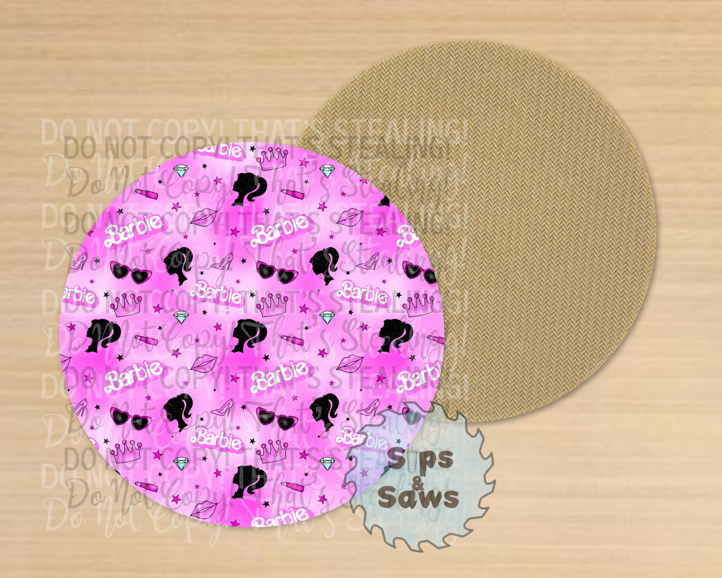 Pink Doll Sublimation Coaster