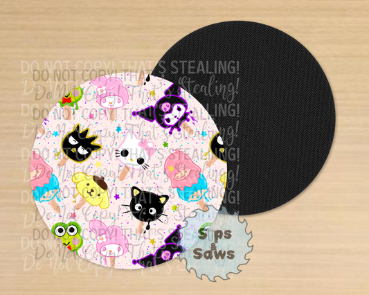 Cartoon Kitty Sublimation Coaster