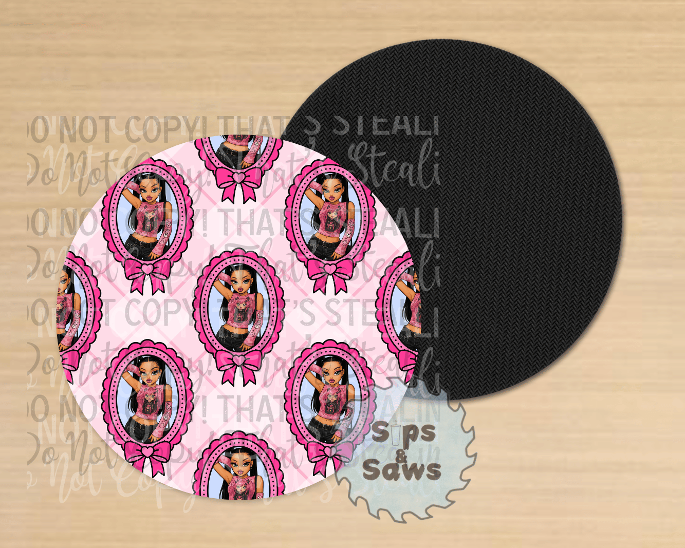 Bratz Pink Sublimation Coaster