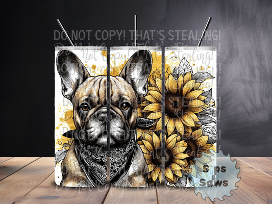 20oz French Bulldog 1 Sublimation Tumbler
