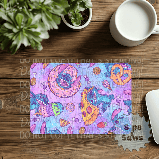 Food Blue Alien Sublimation Mouse Pad