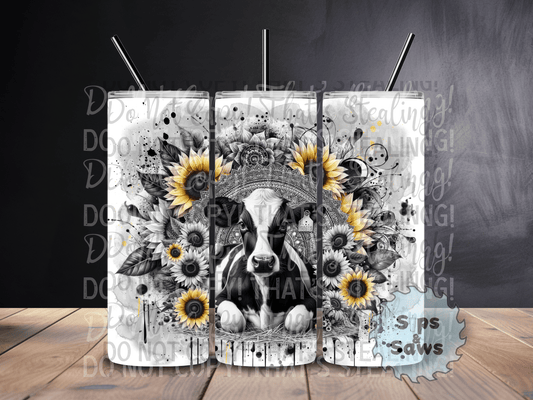 20oz Mandala Cow Tumbler