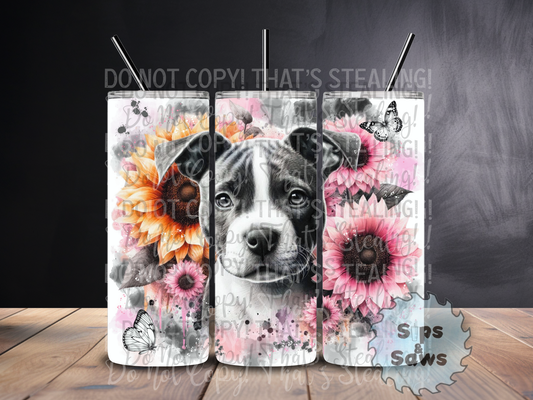 20oz Black Staffy  Sublimation Tumbler