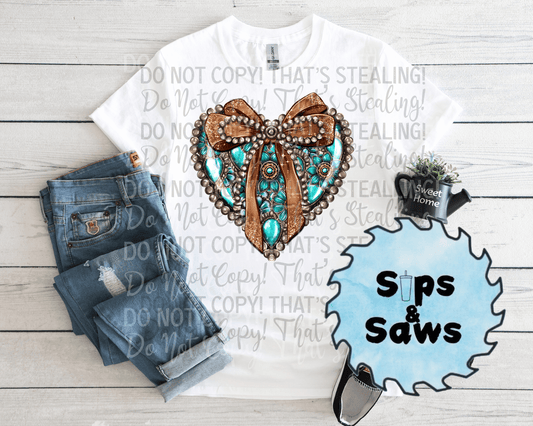 Turquoise Heart DTF