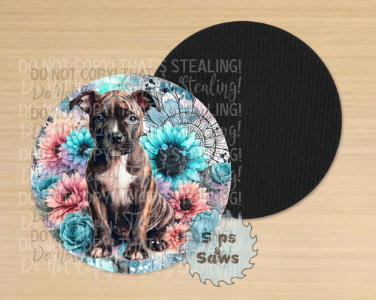 Brindle Staffy Sublimation Coaster