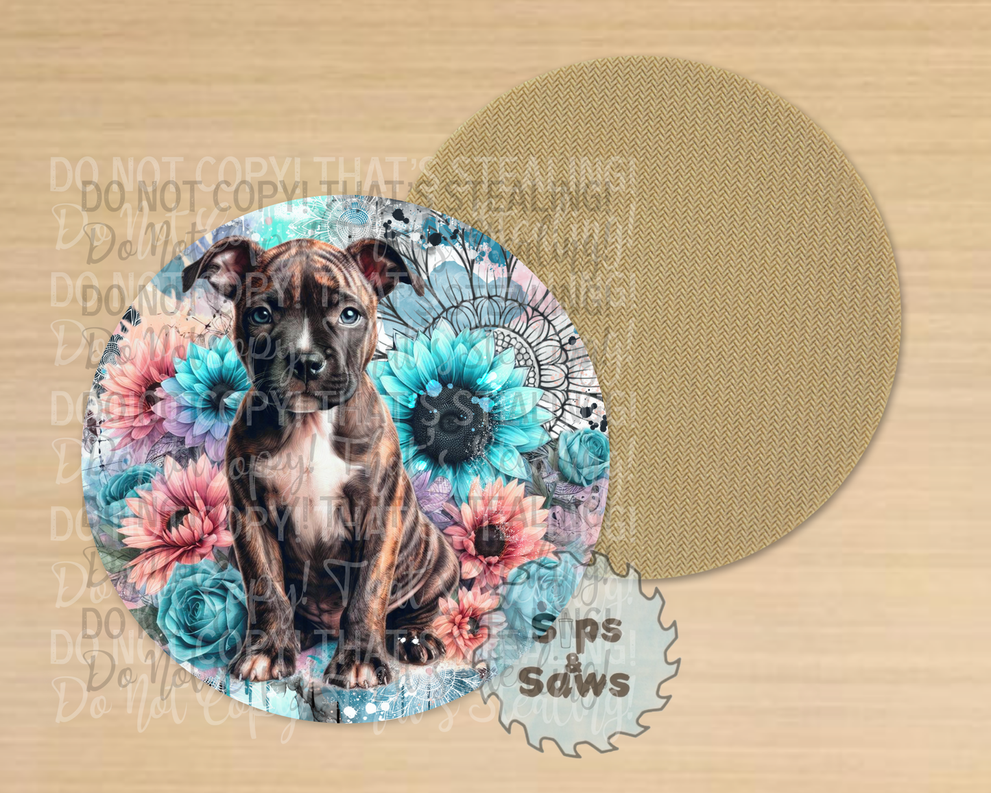 Brindle Staffy Sublimation Coaster