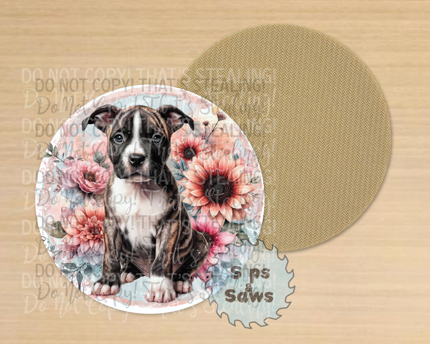 Brindle Staffy Sublimation Coaster
