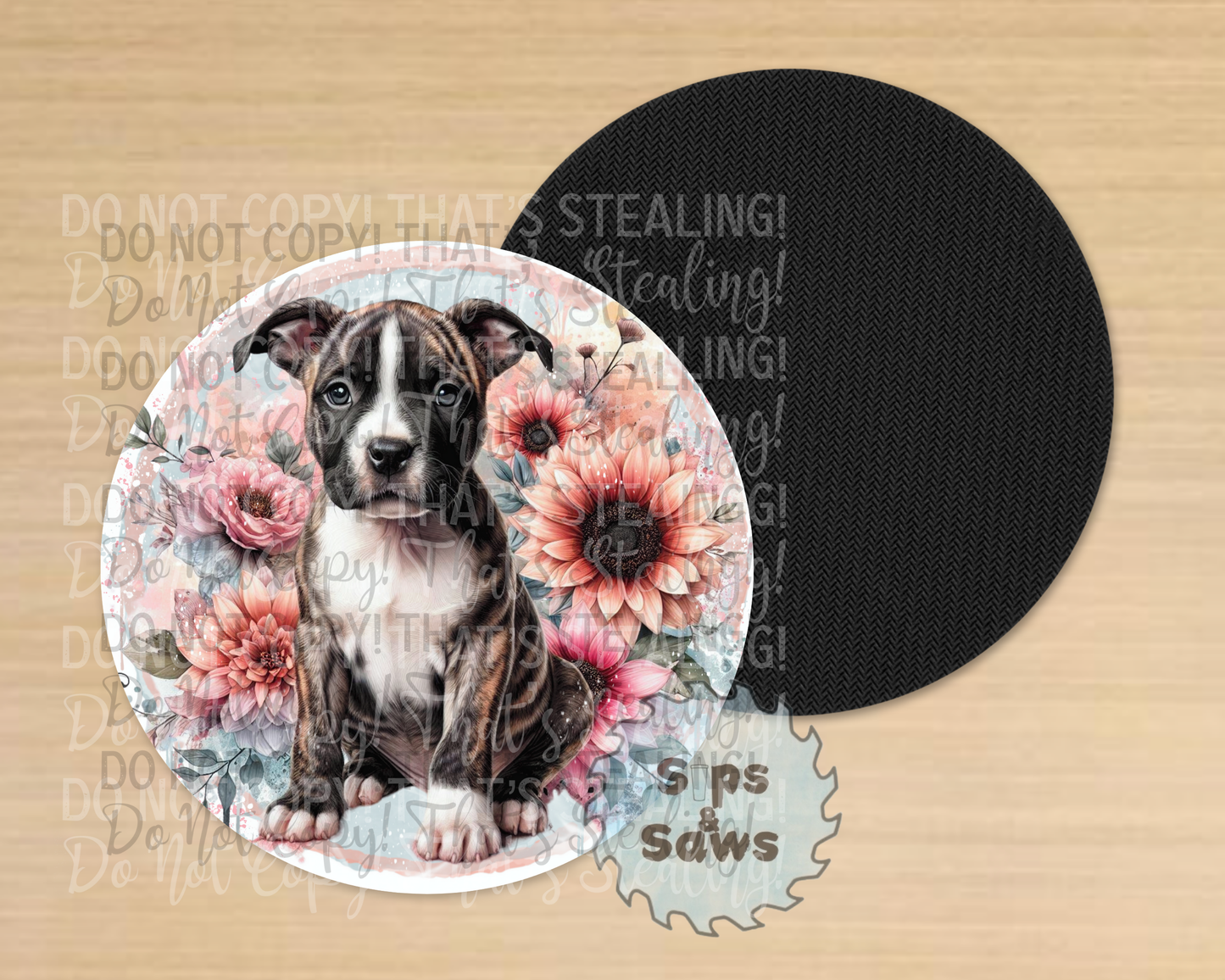 Brindle Staffy Sublimation Coaster