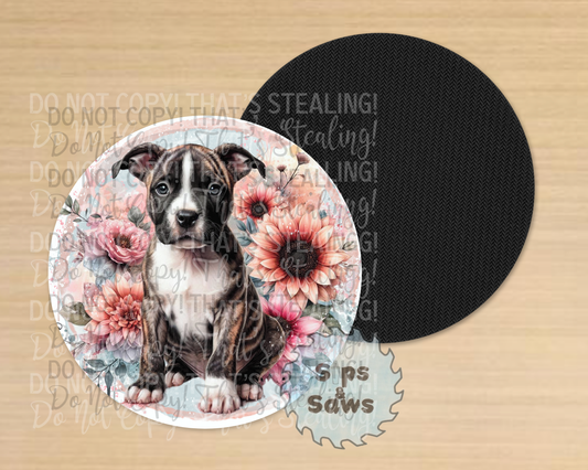 Brindle Staffy Sublimation Coaster