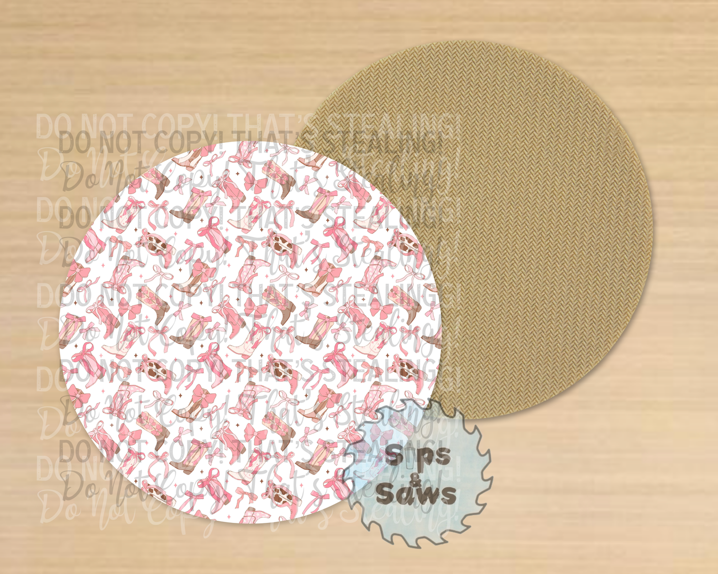 Boots & Bows Sublimation Coaster