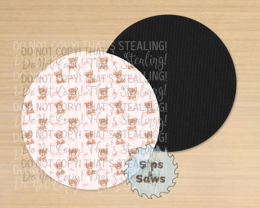 Teddies & Bows Sublimation Coaster