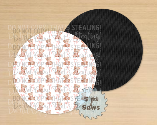 Teddies & Bows Sublimation Coaster