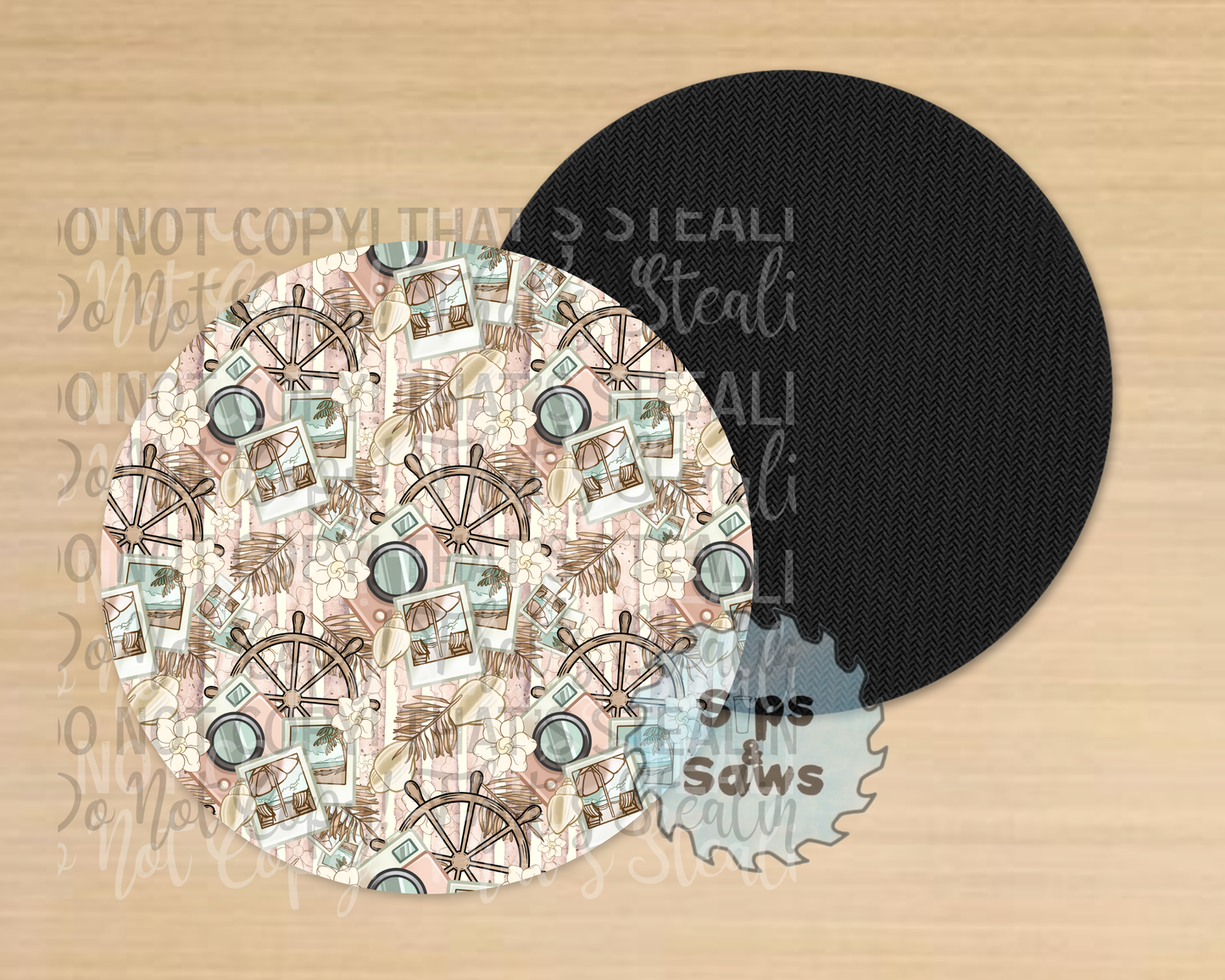 Take Me Away Pink Sublimation Coaster