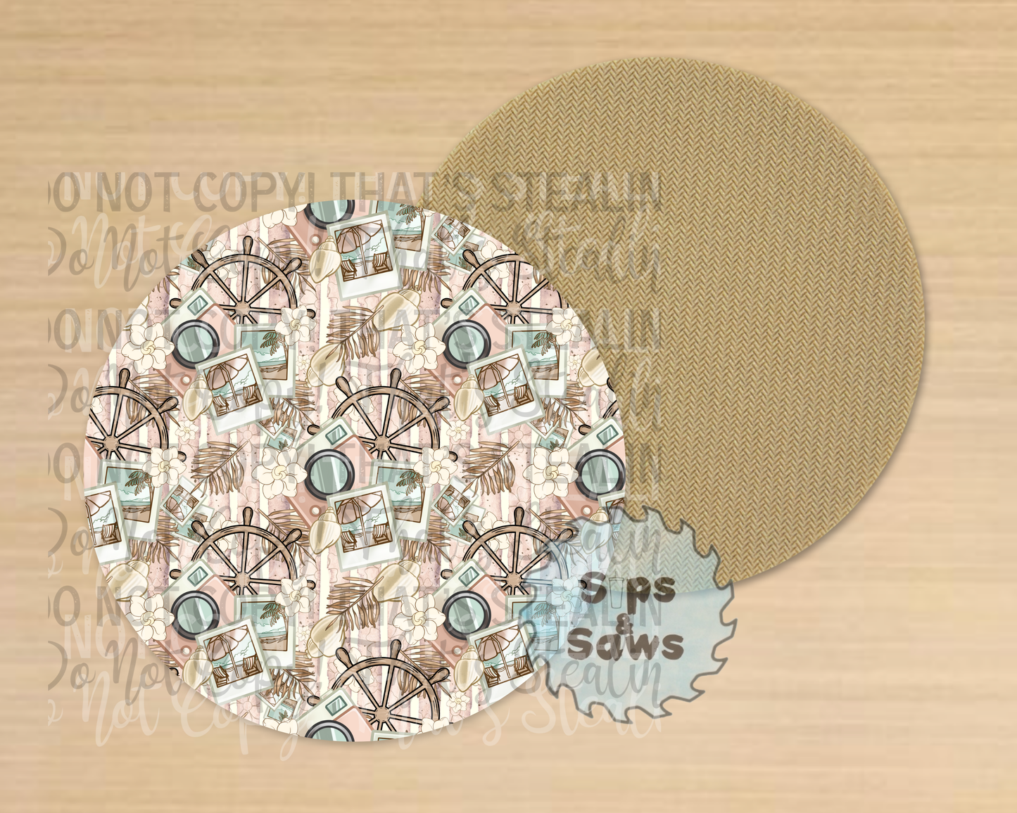 Take Me Away Pink Sublimation Coaster