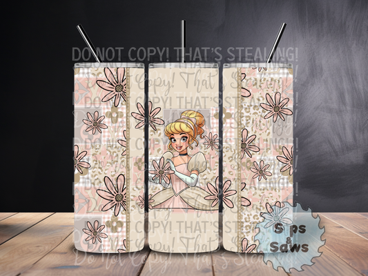 20oz Beige The Glass Slipper Sublimation Tumbler