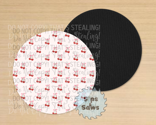 Cherries Sublimation Coaster